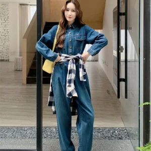 Vintage Women Denim Overalls Spring Autumn Long Sleeve High Waist Casual Cargo Work Jumpsuits Streetwear Hip Hop Rompers Female - AliExpress Jumpsuits&Rompers