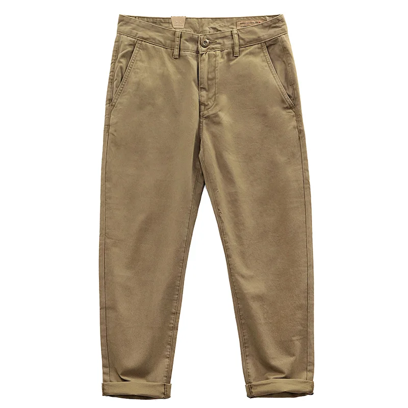 Chino Pants Men's AMI Kaji Retro Work Clothes Khaki Pants Men's Cotton Loose American Straight Casual Pants Men's - AliExpress Pants