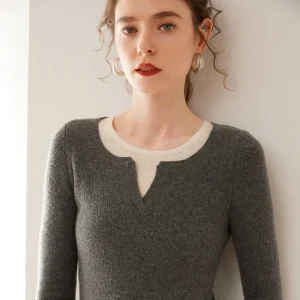 Women's 100% Cashmere Round Neck Tops Fashion Versatile Knitted Loose Long Sleeve Pullover Solid Minimalist Basic Sweater - AliExpress Sweaters&Jumpers