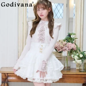 2025 Liz Sweaters Japanese Style Girls Sweet Cute Bow Lace Knit Pullover Women's Slim Fit Casual Knitted Sweater Spring Autumn - AliExpress Sweaters&Jumpers