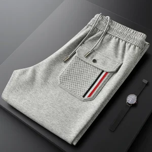 Spring flip back pocket casual sweatpants for men slim knit sweatpants for men - AliExpress Pants