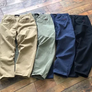 BEAMS elastic waist silhouette nine-point pants loose cone casual pants - AliExpress Pants