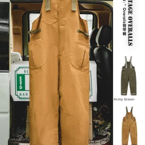 Maden Casual Loose Straight Leg Overalls Men's Workwear American Retro Spring Autumn High Waist Cotton Blend Trousers - AliExpress Pants
