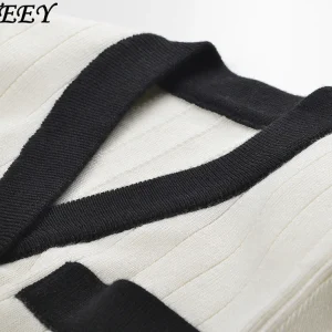 2026 Spring New French Style Socialite Color-Block V-Neck Metal Button Sweater Casual Versatile Short Knitted Cardigan - AliExpress Sweaters&Jumpers
