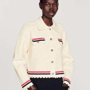 Spring 2023 Women's Knitted Open Cardigan Color Blo Stripe Ruffle Hem CA00789 Faionable Commute Sle Long Sve Regular... - AliExpress Sweaters&Jumpers