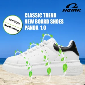 NEIRK Women's White Shoes Height Increasing Shoes Anti Slip Soft Sole Breathable Genuine Leather Casual Sports Shoes - AliExpress Sneakers