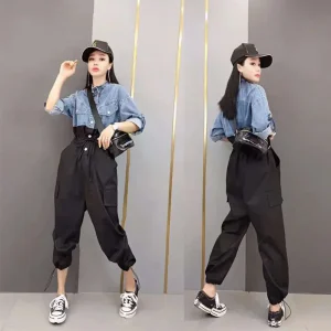 Faionable High-Waisted Denim Jumpsuit Women's Premium Spring Autumn New Sle Ele Trendy One-Piece Suit Long Pants - AliExpress Jumpsuits&Rompers