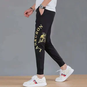 Spring Summer New Korean Sle Printed Men's Casual Pants Slim Fit Nine Points Trendy Trousers Faionable Small Footwear - AliExpress Pants
