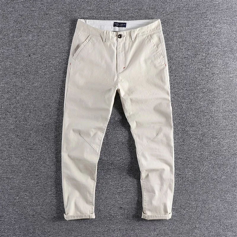Slim Fit Men's Casual Pants Nine-Tenths Thin Fashionable Summer Casual Trousers mid Waist Washed Processed Travel Style - AliExpress Pants