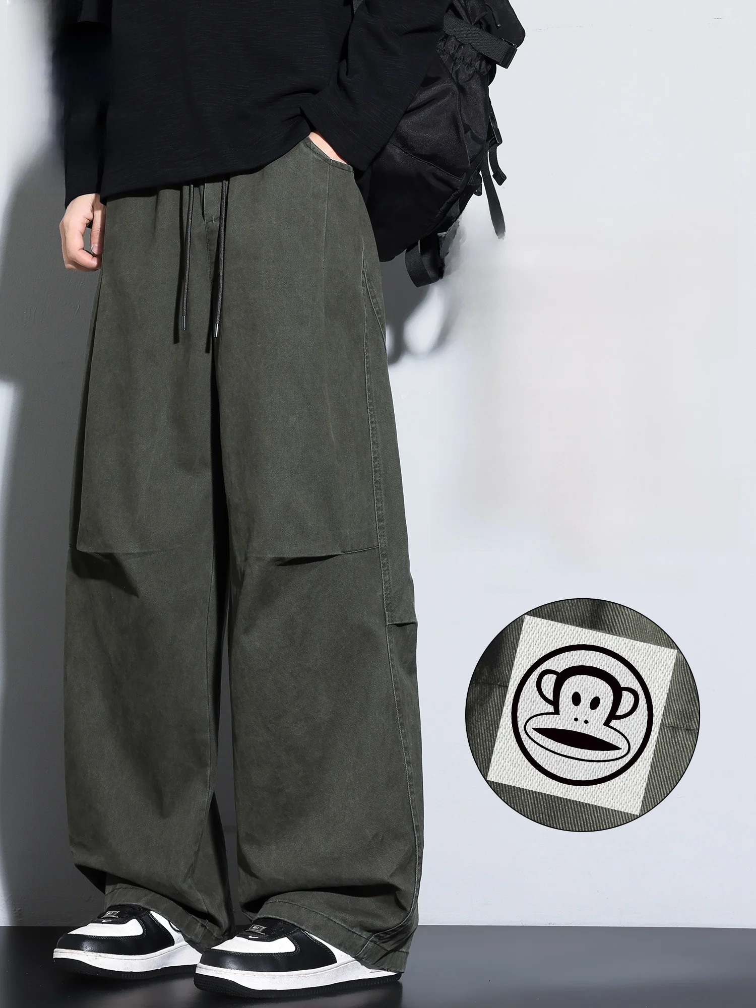 PaulFrank Pure Cotton Workwear Casual Pants Men's Summer Straight Loose Retro Knife Trousers American Sle Straight Leg - AliExpress Pants