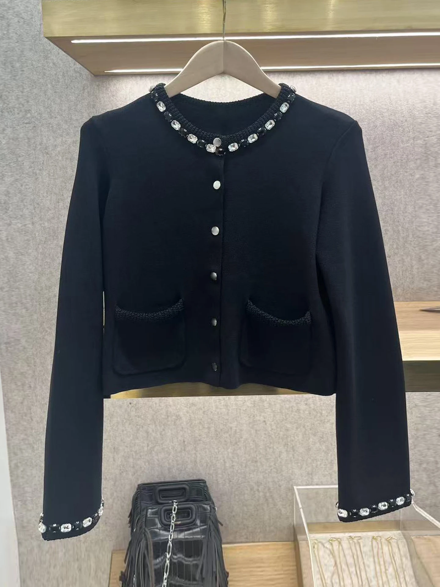 M Home Nan You High End Women's Knitted Cardigan Coat with Rhinestones Autumn Winter New Style Simple Commute Style Regular Fit - AliExpress Sweaters&Jumpers