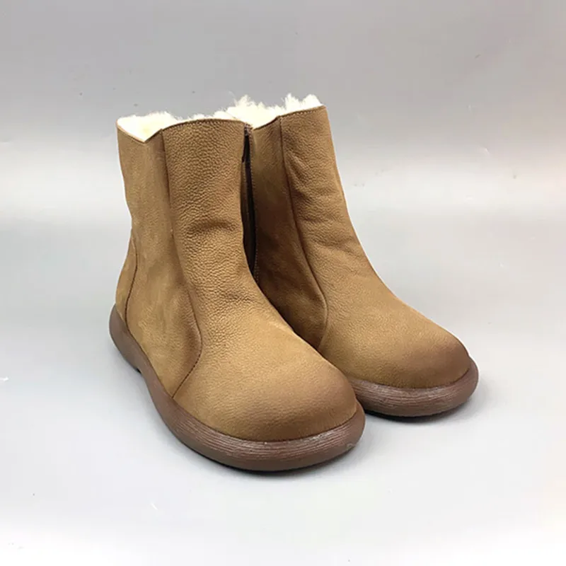 Women's Sheepskin And Wool Integrated Winter Boots Top Layer Cowhide Cotton Shoes Outdoor Walking Work College Students Travel - AliExpress Sneakers
