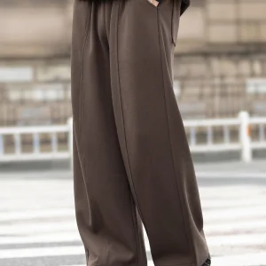 Men's Loose Wide Leg Straight Tube Pants Thiened Casual Sports Sweatpants Knife  Design Autumn Winter New Sle - AliExpress Pants