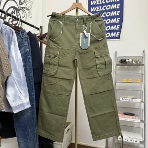 Retro Waed American High Street Men's Loose Straight Leg Workwear Pants with Big kets Cotton Polyester Casual Trousers - AliExpress Pants
