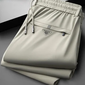 High-End Men's Casual Pants Ice Silk Draped Thin Loose Straight Qui Dry Summer Faionable Urban Sle Busin Casual - AliExpress Pants