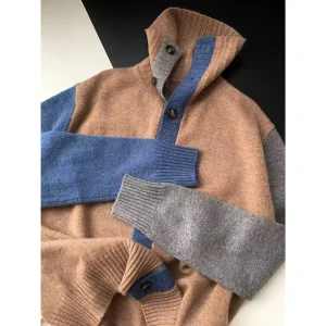 KAILE  Sle Wool Knitted Sweater Vintage Color Blo Collar Open Cardigan Single Button Women's Loose Fit Long Sve - AliExpress Sweaters&Jumpers