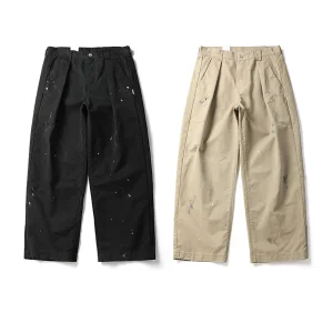 Retro Japanese Sle Men's Work Pants Distred Waed Loose Straight Leg Long Trousers Street Faion Casual Cotton Pants - AliExpress Pants