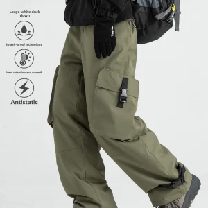 Thiened White Du down Ski Pants Men's Winter Outdoor Mountain Climbing Windproof Waterproof down Pants Youth Casual Long ... - AliExpress Pants