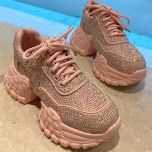 Spring Women Thick Bottom Comfortable Spliced Diamonds Platform Sport Shoes Solid Color Lace Up Jogger Trainers Running Sneakers - AliExpress Sneakers