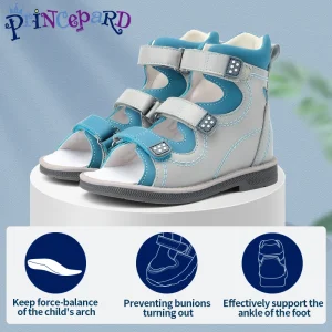 Children's Shoes Girls Boys Ankle-Wrap Orthopedic Sandals Summer Leather Pink and Blue High-Top Arch Support Correcting Feetwear - AliExpress Children's Shoes