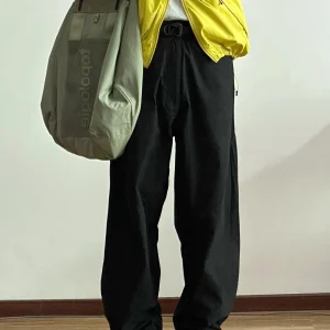2025 New Outdoor Hiking Mountain Straight Leg Loose Casual Pants Japanese Trendy Brand Cotton Pure Color High Waist Leisure T... - AliExpress Pants