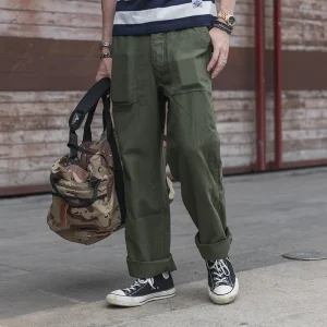 NON STOCK OG-107 straight trousers men's heavyweight 10.5oz loose bread trousers - AliExpress Pants