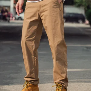 American Retro Summer Thin Quick Dry Casual Pants Men's Khaki Straight Micro Elastic Long Trousers 2026 Workwear Pants - AliExpress Pants
