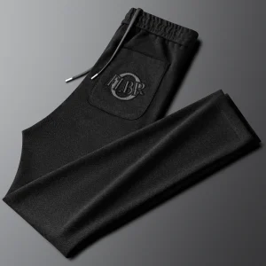 Men's Wool Blend Thi Straight Leg Casual Pants Bla Spor Warm Winter Trousers mid Waist Stitching Luxury Sle Polyester - AliExpress Pants