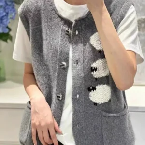 2 colors Women's 100% wool vest new knitted cardigan sleeveless women's sweater loose jacket short autumn and winter wool vest - AliExpress Sweaters&Jumpers