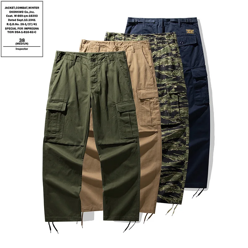 OKONKWO M-65 Field Pants M65 military trousers tiger camouflage M51 multi-pocket overalls - AliExpress Pants