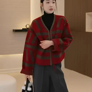 OUDOEE Vintage Lazy Sle ort Open Cardigan Women's New Winter Gentle Wind V-ne Sweater Color Blo Top Warmth Knitted - AliExpress Sweaters&Jumpers