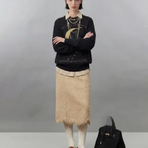 Bla Knitted Casual round Ne Sweater for Women Spring 2026 New Sle  Uncle Moon Leopard Pattern Long Sve Top - AliExpress Sweaters&Jumpers
