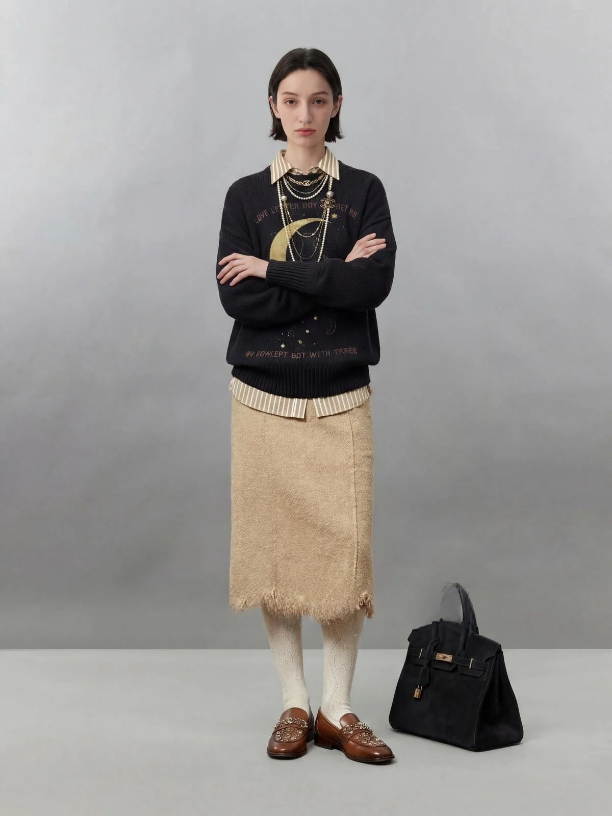 Bla Knitted Casual round Ne Sweater for Women Spring 2026 New Sle Uncle Moon Leopard Pattern Long Sve Top - AliExpress Sweaters&Jumpers