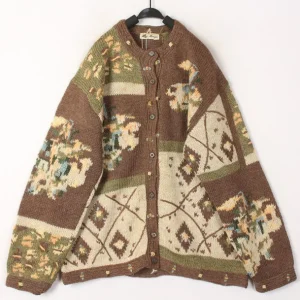 Sweet Style Hooked Flower Woolen Sweater Coat Loose Fit Long Sleeve Plant Floral Pattern Single Button Closure Online Exclusive - AliExpress Sweaters&Jumpers