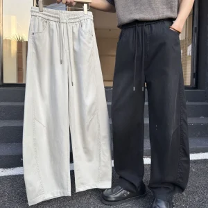 Spring 2026 Men's Casual Pants Modal Cotton Knife Straight Leg Trendy Commuter American Sle Comfortable Loose Fit - AliExpress Pants
