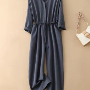 Red Joy l Original Design Women's Loose Wide Leg Jumpsuit V Ne Spring New Sle Slimming  Suit High Waist Long ... - AliExpress Jumpsuits&Rompers