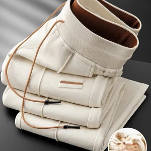 Autumn Winter Italian Preppy Sle  Wool Blend High End Casual Sports Pants Men  Color Air Layer Straight Leg Joggers - AliExpress Pants