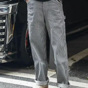 2025 Non Stock Neppy Denim & Hickory Stripe Carpenter Pants Straight Leg Workwear Painter Trousers - AliExpress Pants