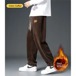 Loose Fce Lined Corduroy Pants Casual Drapey Straight Leg Floor Length Sweatpants for Autumn Winter Spring Faion Brand - AliExpress Pants