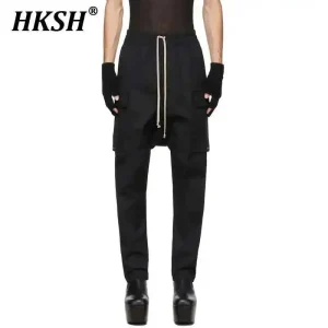 HKSH Double Hole Stereoscopic Pocket Harlem Pants Safari Style Unisex Business Straight Leg Overalls Dark Men's Tide Chic HK1227 - AliExpress Pants