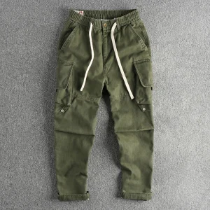 Autumn Twill Wash Functional Retro Cargo Casual Pants Men's Three-dimensional Pocket Trend Loose Haren Pants - AliExpress Pants