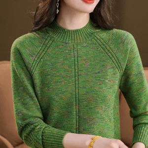 Thiened round Ne Knitted Base irt Warm Top for Middle-Aged And ly Women Faionable Versatile Autumn Winter New Ar... - AliExpress Sweaters&Jumpers