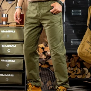 American Retro Military een Casual Pants Men's Straight Leg Summer Loose Jeans Cotton 00% Faionable Urban Sle - AliExpress Pants