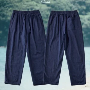 Lightweight Loose Casual Handmade Indigo Dyed Linen Trousers for Men Summer Comfortable Cotton Linen Blend Straight Leg Pants - AliExpress Pants