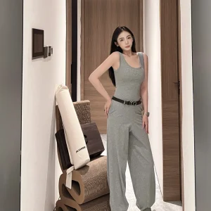 Comfortable Cotton Jumpsuit Shorts Set Casual Street Style Summer New Arrival Simple Fashion High Waist Wide Leg Pants - AliExpress Jumpsuits&Rompers