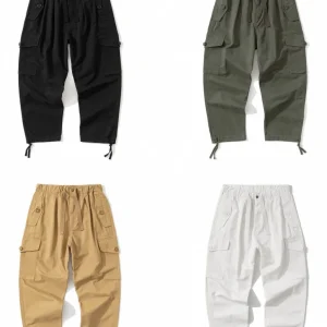 Retro Vintage Waed Loose Fit Workwear Trousers Men's Micro Cone ape Multi kets Casual Pants Straight Leg een Color - AliExpress Pants