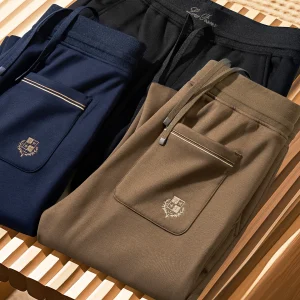 JSBD Autumn Italian old money style simple luxury stretch cotton men's sport straight-leg sweatpants and casual pants - AliExpress Pants