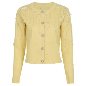 2620 Spring Autumn Women's 3d Floral Knitted Cardigan, High-Quality Heavy-Duty Nail Drill Design, Elegant Fashion Jacket - AliExpress Sweaters&Jumpers
