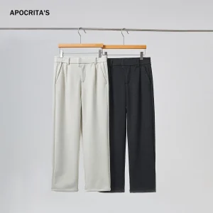 Men's Woolen Trousers Autumn Winter Thiened Fce Lined Loose Straight Leg Anti-Wrinkle Long Pants Busin Casual een - AliExpress Pants