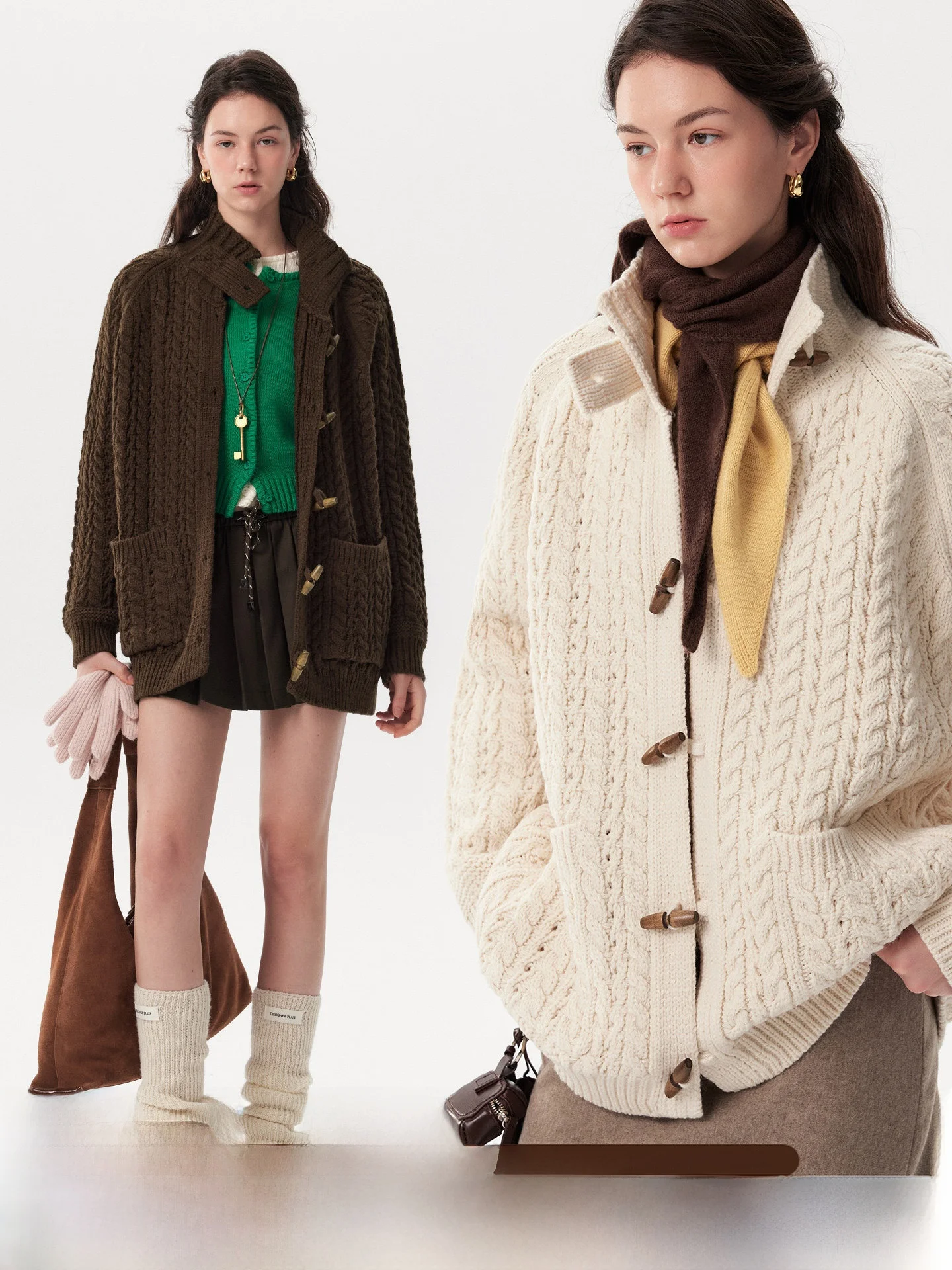 Thiened Handmade Knitted Sweater Coat Women's Autumn Winter Faion Retro Button Cardigan Warm Long Sve Pure Color Outer... - AliExpress Sweaters&Jumpers